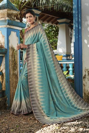 Celebrate This Festive Season In This Very Pretty  Colored Designer Saree Paired With Contrasting Blouse. This Saree and Blouse Are Soft Silk Based Digital Print Beautified With Detiled.