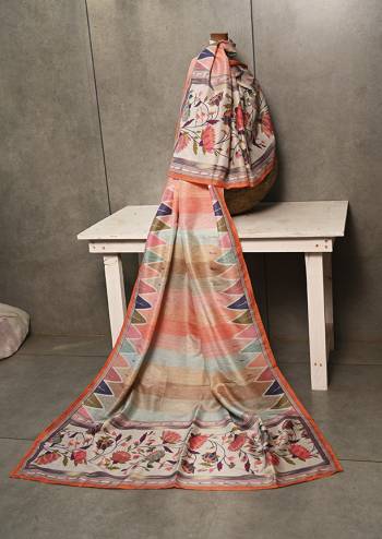 Enhance The Look Of Your Gown, Lehenga Or Even Kurti With This Pretty Soft Tusser Silk Digital print With Value Aditional Fabricated Dupatta. You Can Pair This Up Same Or Contrasting Colored Attire. Buy Now.