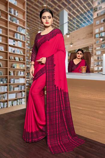 Grab This Pretty Elegant Looking Designer Saree In Fancy Colours Paired With Contrasting Colored Blouse. This Saree And Blouse Are Crepe Silk Based Beautified With Gala Print. Buy Now.