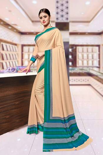 Grab This Pretty Elegant Looking Designer Saree In Fancy Colours Paired With Contrasting Colored Blouse. This Saree And Blouse Are Crepe Silk Based Beautified With Gala Print. Buy Now.