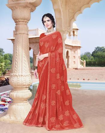 Grab This Pretty Elegant Looking Designer Embroidery Saree In Fancy Color Paired With Contrasting Blouse. This Saree And Blouse Are Silk Based Beautified With Embroidery. Buy Now.