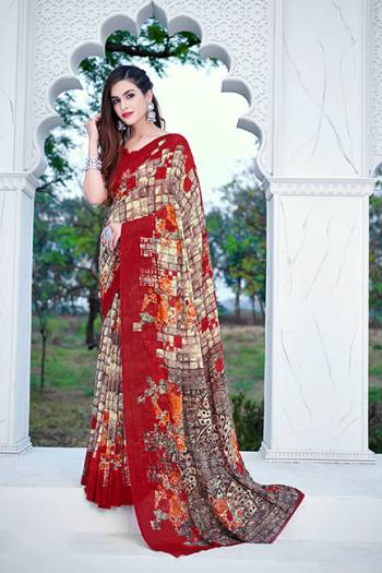 Attractive Heavy Diamond Georgette Fancy Mill Printed Saree And Blause.