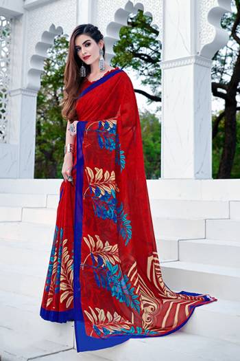 Attractive Heavy Diamond Georgette Fancy Mill Printed Saree And Blause.