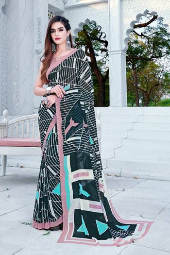 Attractive Heavy Diamond Georgette Fancy Mill Printed Saree And Blause.