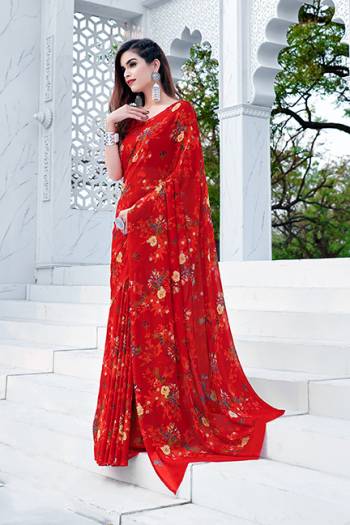 Attractive Heavy Diamond Georgette Fancy Mill Printed Saree And Blause.