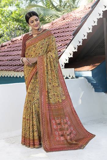 Celebrate This Festive Season In This Very Pretty Designer Saree Paired With Contrasting Colored Blouse. This Saree and Blouse Are Silk Based With Woven Jari Beautified With Detailed Premium Digital Print with Jari.Buy Now. 