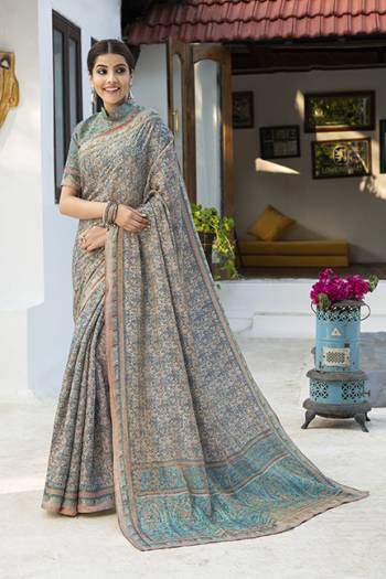 Celebrate This Festive Season In This Very Pretty Designer Saree Paired With Contrasting Colored Blouse. This Saree and Blouse Are Silk Based With Woven Jari Beautified With Detailed Premium Digital Print with Jari.Buy Now. 