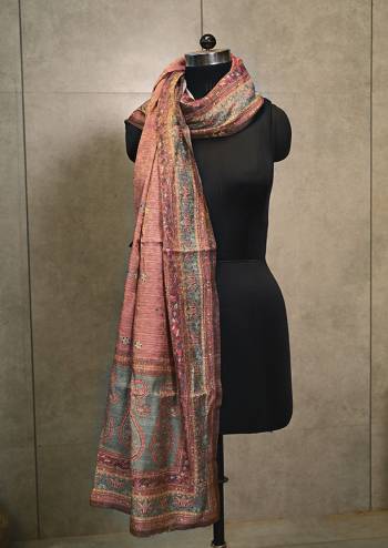 Enhance The Look Of Your Gown, Lehenga Or Even Kurti With This Pretty Stylist Digital Print Viscose Jacquard Jari Fabricated Dupatta. You Can Pair This Up Same Or Contrasting Colored Attire. Buy Now.