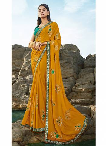 Celebrate This Festive Season In This Very Fancy Fine Colored Saree Paired with Blouse. This Saree and Blouse Are Silk Based Beautified With Detailed Heavy Embroidery Saree With Border Work.Hurry Up.. 