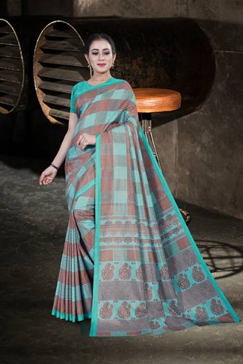 Look Attractive Wearing This English Colored Saree Paired With Matching Colored Blouse.  This Heavy Designer Printed Saree Is Synthetic Cotton Based Which Gives A Rich Look To Your Personality. Buy This Pretty Saree Now.