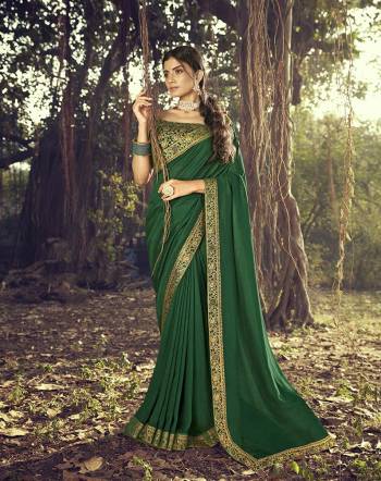 Adorn The Pretty Angelic Look Wearing This Heavy Look Saree In Color Paired With Contrasting Matching Broket Colored Blouse. This Saree Is Fabricated On Vichitra Silk Paired With Jacquard Broket Fabricated Blouse. Its Pretty Color Pallete Will Give An Attractive Look To Your Personality. 