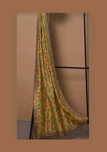 Enhance The Look Of Your Gown, Lehenga Or Even Kurti With This Pretty Gadwal Silk With Digital Print Fabricated Dupatta. You Can Pair This Up Same Or Contrasting Colored Attire. Buy Now.