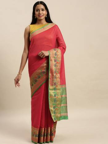 Adorn The Pretty Angelic Look Wearing This Heavy Designer Saree With Contrasting Blouse. This Saree Is Fabricated On Khadi Silk Wevon Paired With Khadi Silk Fabricated Blouse. Its Pretty Color Pallete Will Give An Attractive Look To Your Personality. 