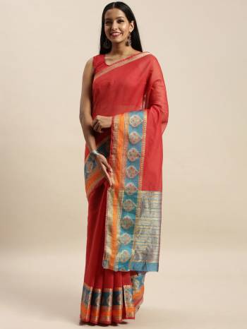 Adorn The Pretty Angelic Look Wearing This Heavy Designer Saree With Contrasting Blouse. This Saree Is Fabricated On Khadi Silk Wevon Paired With Khadi Silk Fabricated Blouse. Its Pretty Color Pallete Will Give An Attractive Look To Your Personality. 