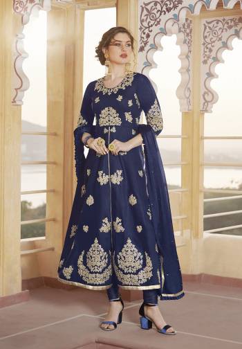 stylish Top pure Canderi Designer Heacy Embroidery & Zarkon Work & Santoon Bottom With Inner With Nylon Chiffon With Frill Dupatta Fancy look Suit 