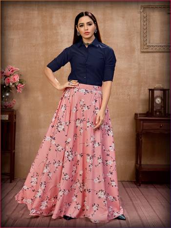 Grab This Readymade Kurti In Fine Color Fabricated On Silk And Flower Print Silks Beautified Skirt. It Is Light In Weight And Easy To Carry All Day Long. 