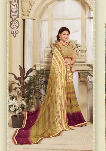 Look Attractive Wearing This Fine Colored Saree Paired With Canected Colored Blouse With Lace Border.  This Heavy Designer Saree Is Georgette Based Which Gives A Rich Look To Your Personality. Buy This Pretty Saree Now.