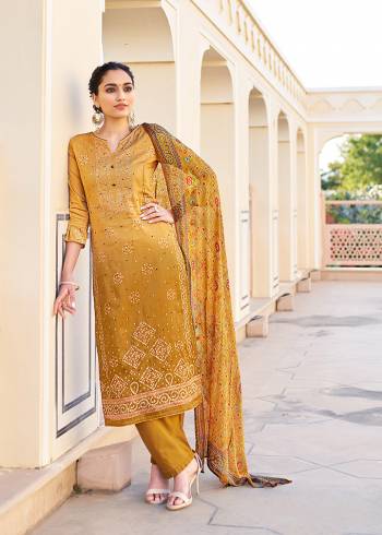 Celebrate This Festive With Beauty and Comfort By Wearing This Light Weight Designer. Its Top Is Georgett Pure Airjet Jaam Based Paired With Cambric Bottom and Pure Cotton Mal Fabricated dupatta. Its Pretty Attractive Top And Dupatta are Beautified With Bandhani Print And Hand Work. 