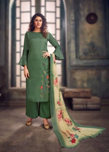 This Festive With Beauty and Comfort By Wearing This Light Weight Designer. Its Top Is Pure Jaam Jacquard Based Paired With Cotton Bottom and Pure Bemberg Chiffon Fabricated dupatta With Digital Print. Its Pretty Attractive Top are Beautified With Embroidery And Hand Work. 