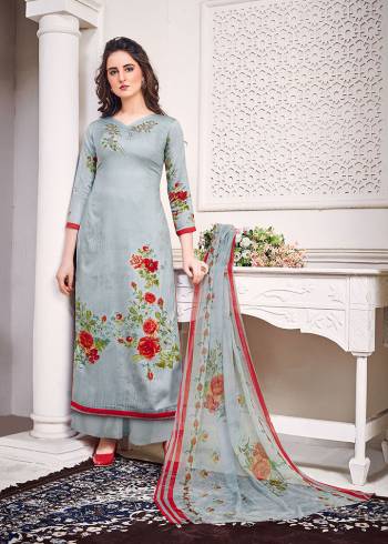 This Festive And Wedding Season, Be The Most Beautiful Diva Wearing This Designer Straight Suit In Fine Color. Its Digital Print & Embroidered Work Top Is Fabricated on Airjet Jam Satin Paired With Cotton Bottom And Mal Digital Print Dupatta. Buy Now. 

