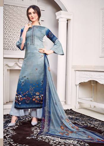 This Festive And Wedding Season, Be The Most Beautiful Diva Wearing This Designer Straight Suit In Fine Color. Its Digital Print & Embroidered Work Top Is Fabricated on Airjet Jam Satin Paired With Cotton Bottom And Mal Digital Print Dupatta. Buy Now. 

