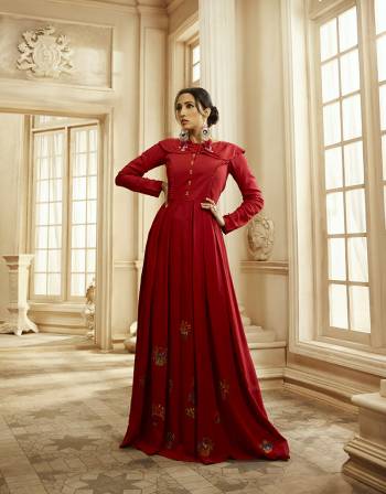 Flaunt Your Rich And Elegant Taste Wearing This Designer Readymade Long Gown In Fine Color. This  Pretty Gown Is Fabricated On Rayon Cotton Beautified With Thread Work And Hand Work . Its Fabric Is Soft Towards Skin And Easy To Carry All Day Long. 