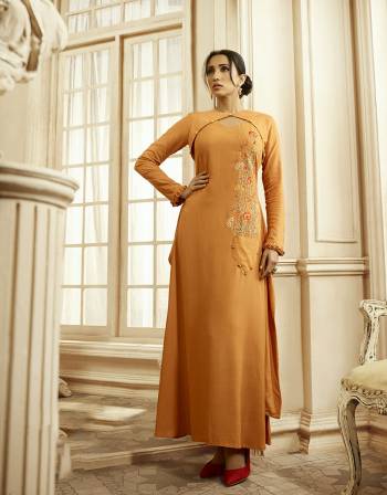 Flaunt Your Rich And Elegant Taste Wearing This Designer Readymade Long Gown In Fine Color. This  Pretty Gown Is Fabricated On Rayon Cotton Beautified With Thread Work And Hand Work . Its Fabric Is Soft Towards Skin And Easy To Carry All Day Long. 