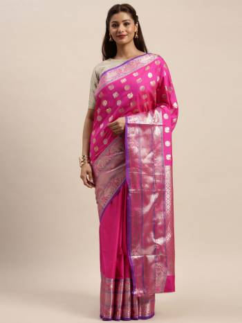 Adorn The Pretty Angelic Look Wearing This Heavy Designer Saree In Color Paired With Contrasting Colored Blouse. This Saree Is Fabricated On Soft Silk Paired With Soft Silk Fabricated Blouse. Its Pretty Color Pallete Will Give An Attractive Look To Your Personality. 