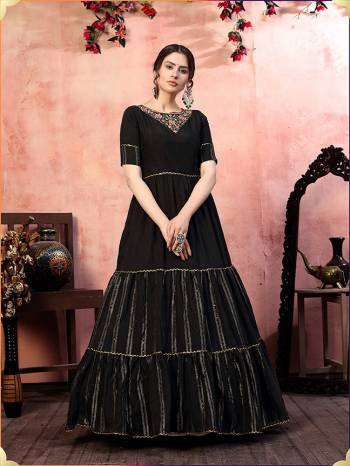 Flaunt Your Rich And Elegant Taste Wearing This Designer Readymade Long Gown In Fine Color. This  Pretty Gown Is Fabricated On Beautified With Thread & Sequance Embroidery Work. Its Fabric Is Soft Towards Skin And Easy To Carry All Day Long. 