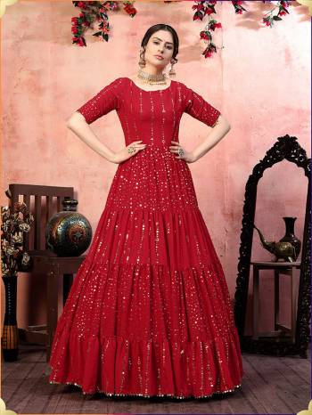 Flaunt Your Rich And Elegant Taste Wearing This Designer Readymade Long Gown In Fine Color. This  Pretty Gown Is Fabricated On Beautified With Thread & Sequance Embroidery Work. Its Fabric Is Soft Towards Skin And Easy To Carry All Day Long. 