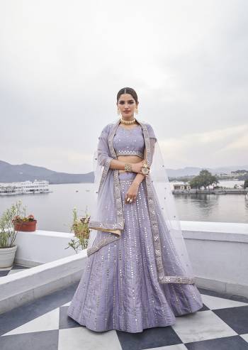 Heavy Designer Lehenga Choli In Fancy Color Fabricated On Heavy Silk Beautified With Heavy Attractive Embroidery And Real Mirror Work & Net Dupatta.Wedding Dress. 