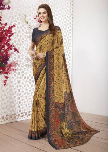 Adorn The Pretty Angelic Look Wearing This Heavy Designer Saree In Red Color Paired With Contrasting Yellow Colored Blouse. This Saree Is Fabricated On Satin Silk Paired With Art Silk Fabricated Blouse. Its Pretty Color Pallete Will Give An Attractive Look To Your Personality. 