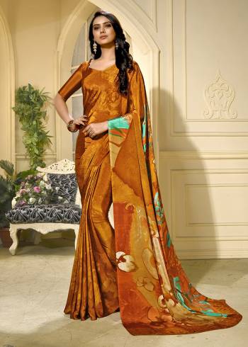 Adorn The Pretty Angelic Look Wearing This Heavy Designer Saree In fine Color Paired With Contrasting  Colored Blouse. This Saree Is Fabricated On Crepe Silk Paired With Crepe Silk Fabricated Blouse. Its Pretty Color Pallete Will Give An Attractive Look To Your Personality. 