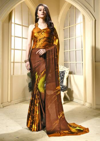 Adorn The Pretty Angelic Look Wearing This Heavy Designer Saree In fine Color Paired With Contrasting  Colored Blouse. This Saree Is Fabricated On Crepe Silk Paired With Crepe Silk Fabricated Blouse. Its Pretty Color Pallete Will Give An Attractive Look To Your Personality. 