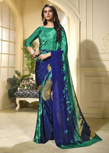 Adorn The Pretty Angelic Look Wearing This Heavy Designer Saree In fine Color Paired With Contrasting  Colored Blouse. This Saree Is Fabricated On Crepe Silk Paired With Crepe Silk Fabricated Blouse. Its Pretty Color Pallete Will Give An Attractive Look To Your Personality. 