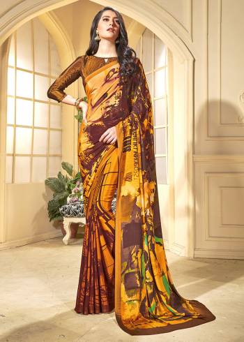 Adorn The Pretty Angelic Look Wearing This Heavy Designer Saree In fine Color Paired With Contrasting  Colored Blouse. This Saree Is Fabricated On Crepe Silk Paired With Crepe Silk Fabricated Blouse. Its Pretty Color Pallete Will Give An Attractive Look To Your Personality. 