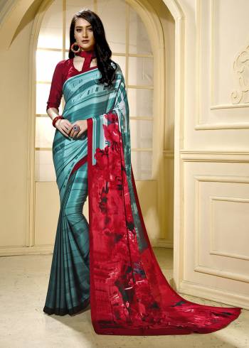 Adorn The Pretty Angelic Look Wearing This Heavy Designer Saree In fine Color Paired With Contrasting  Colored Blouse. This Saree Is Fabricated On Crepe Silk Paired With Crepe Silk Fabricated Blouse. Its Pretty Color Pallete Will Give An Attractive Look To Your Personality. 