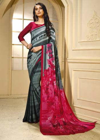 Adorn The Pretty Angelic Look Wearing This Heavy Designer Saree In fine Color Paired With Contrasting  Colored Blouse. This Saree Is Fabricated On Crepe Silk Paired With Crepe Silk Fabricated Blouse. Its Pretty Color Pallete Will Give An Attractive Look To Your Personality. 