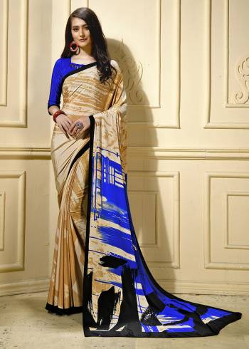 Adorn The Pretty Angelic Look Wearing This Heavy Designer Saree In fine Color Paired With Contrasting  Colored Blouse. This Saree Is Fabricated On Crepe Silk Paired With Crepe Silk Fabricated Blouse. Its Pretty Color Pallete Will Give An Attractive Look To Your Personality. 