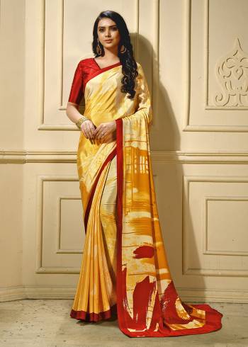 Adorn The Pretty Angelic Look Wearing This Heavy Designer Saree In fine Color Paired With Contrasting  Colored Blouse. This Saree Is Fabricated On Crepe Silk Paired With Crepe Silk Fabricated Blouse. Its Pretty Color Pallete Will Give An Attractive Look To Your Personality. 