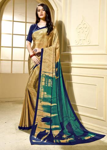 Adorn The Pretty Angelic Look Wearing This Heavy Designer Saree In fine Color Paired With Contrasting  Colored Blouse. This Saree Is Fabricated On Crepe Silk Paired With Crepe Silk Fabricated Blouse. Its Pretty Color Pallete Will Give An Attractive Look To Your Personality. 