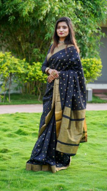 Look Attractive Wearing This Fine Colored Saree Paired With Maching Colored Blouse.  This Heavy Designer Saree Is Cotton Silk Based Weving Jacquard Butti Design Which Gives A Rich Look To Your Personality. Buy This Pretty Saree Now.