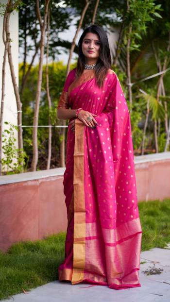 Look Attractive Wearing This Fine Colored Saree Paired With Maching Colored Blouse.  This Heavy Designer Saree Is Cotton Silk Based Weving Jacquard Butti Design Which Gives A Rich Look To Your Personality. Buy This Pretty Saree Now.