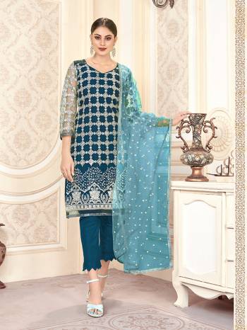 Grab This Simple And Elegant Yet Heavy Designer Straight Suit In Dark Color. Its Heavy Embroidered Top Is Fabricated On Butterfly Net Paired With Santoon Bottom & Inner And Net Fabricated Dupatta. All Its Fabrics Ensures Superb Comfort All Day Long. Buy Now. 