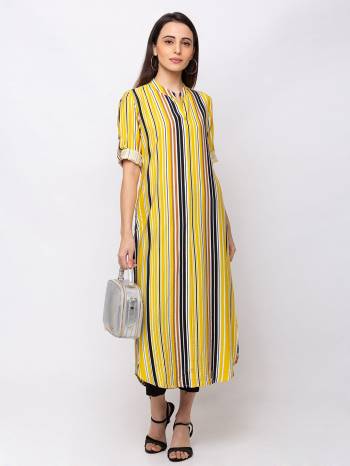 This Yellow maxi is crafted in Cotton features a Roll up sleeve and mandarin ,embellishments all over, a zip closure on the side and a regular fit. Style This gown with matching jewellery and pair it with heels to make a statement look.