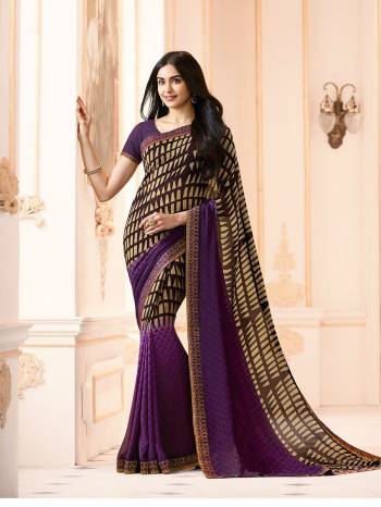 Adorn The Pretty Angelic Look Wearing This Heavy Designer Saree In Paired With Contrasting Blouse. This Saree Is Fabricated On Georgette Paired With Banglori Silk Fabricated Blouse. Its Pretty Color Pallete Will Give An Attractive Look To Your Personality. 