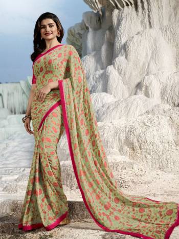 Adorn The Pretty Angelic Look Wearing This Heavy Designer Saree In Paired With Contrasting Blouse. This Saree Is Fabricated On Georgette Paired With Banglori Silk Fabricated Blouse. Its Pretty Color Pallete Will Give An Attractive Look To Your Personality. 
