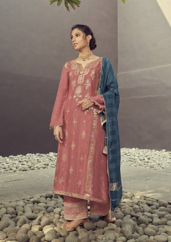 Look Pretty This In This Designer Straight Suit In Fancy Color. This Beautiful Dress Material Is Fabricated On Silk Jacquard Paired With Santoon Bottom With Embroided And Muslin Jacquard Silk Fabricated Dupatta. Buy Now. 