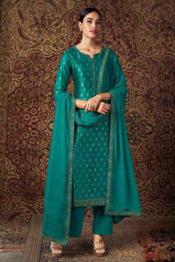 Aqua Blue Jam Silk pakistani style straight salwar kameez. The floral Foil Print , lace multi embroidered work Lace and resham work Comes with matching bottom and Nazneen embroidered lace and diamond work dupatta