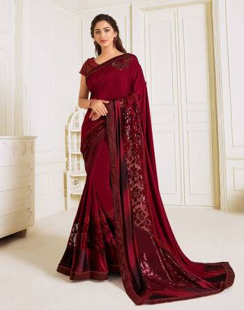 Celebrate This Festive Season In This Very Pretty Fancy Colored Designer Saree Paired With Maching Colored Blouse. This Saree Lycra and Blouse Raw Silk Based Beautified With Detailed Embroidery Cut Work Designer Saree. 